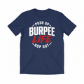 Push Up Burpee Life Hop Out (White Graphic - Blue Tee)