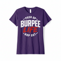 Push Up Burpee Life Hop Out (White Graphic - Purple Tee)